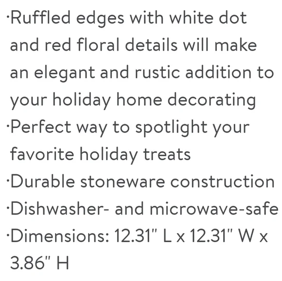 🎄2022 New Pioneer Woman Cheerful Rose Holiday Platter